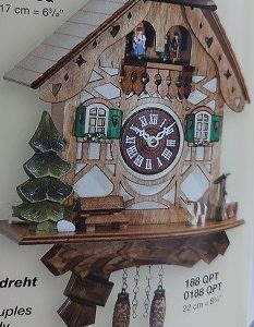 0188QPT שעון קוקייה מיניאטורי עם רקדניות