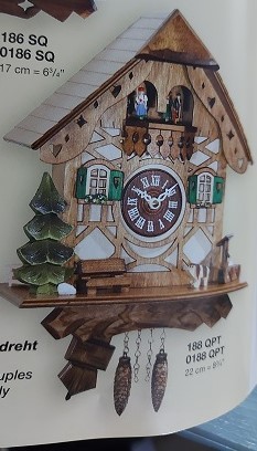 0188QPT שעון קוקייה מיניאטורי עם רקדניות